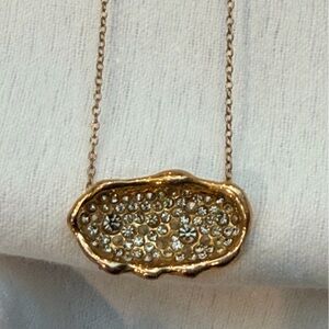 Alexis Bittar Gold Crystal Pavé Pendant Necklace